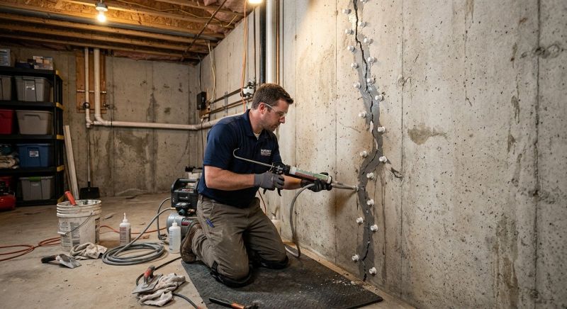 Basement Crack Repair in East Hampton, CT