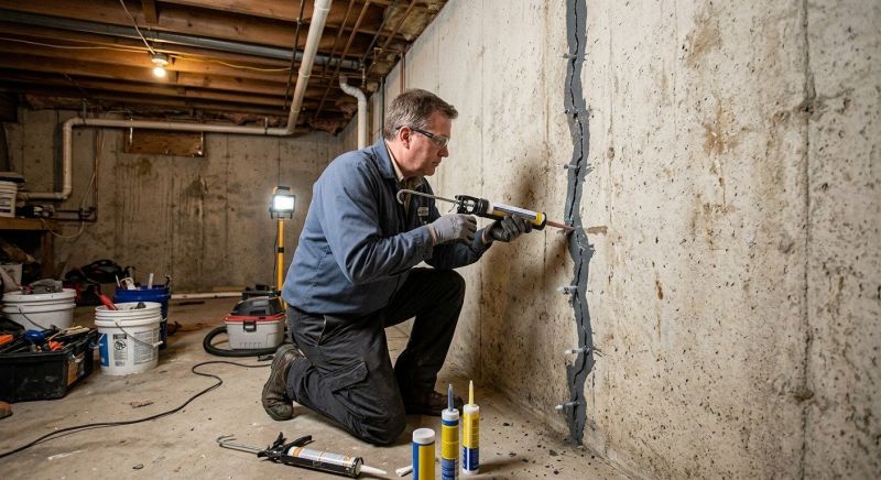 Basement Crack Repair in East Hampton, CT