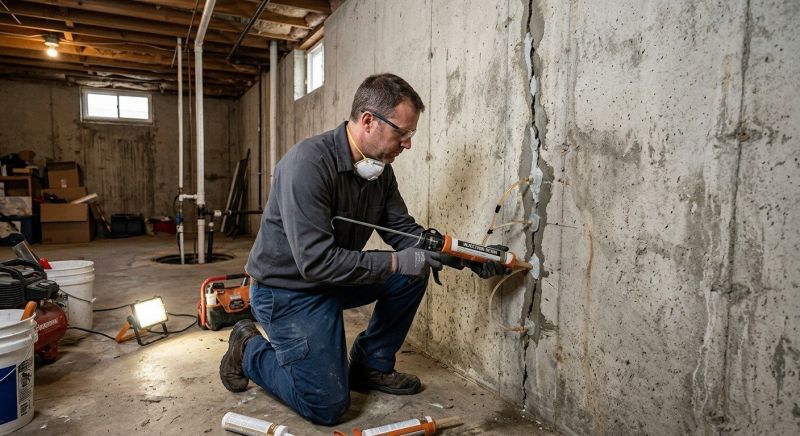 Basement Crack Repair in East Hampton, CT