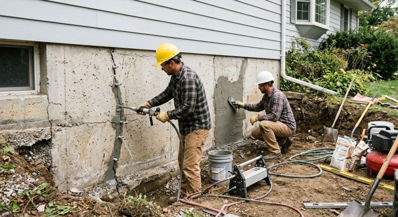 Cracked Foundation Repair in New Britain, CT
