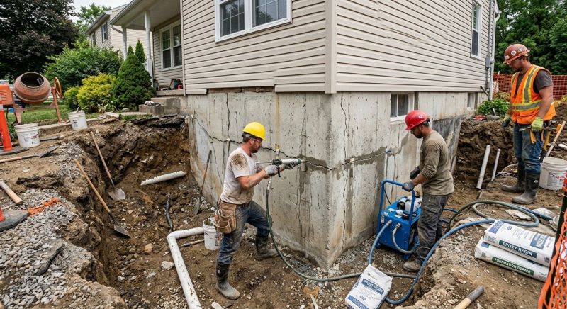 Cracked Foundation Repair in Wallingford, CT