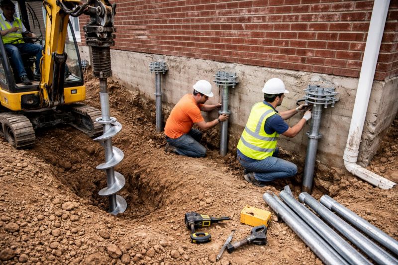 Helical Piers Installation in East Hampton, CT