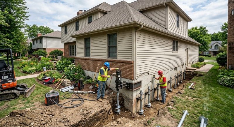 Helical Piers Installation in East Hampton, CT