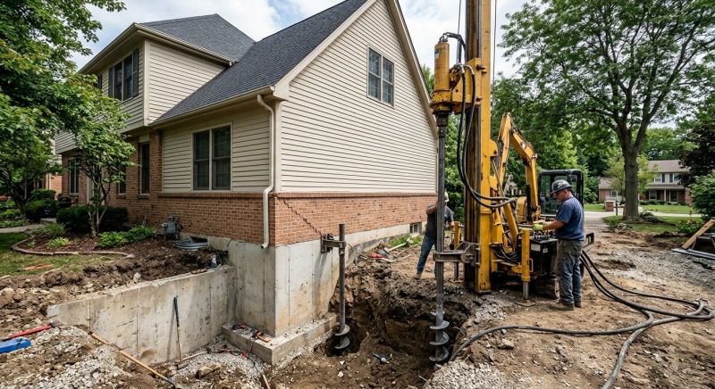 Helical Pile Installation in East Hampton, CT