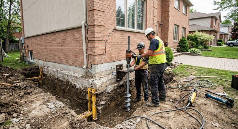 Sinking Foundation Repair in East Lyme, CT