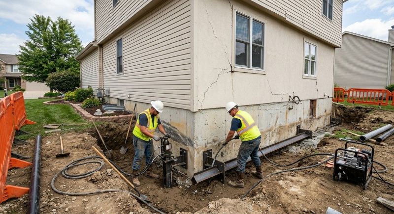 Sinking Foundation Repair in Ellington, CT
