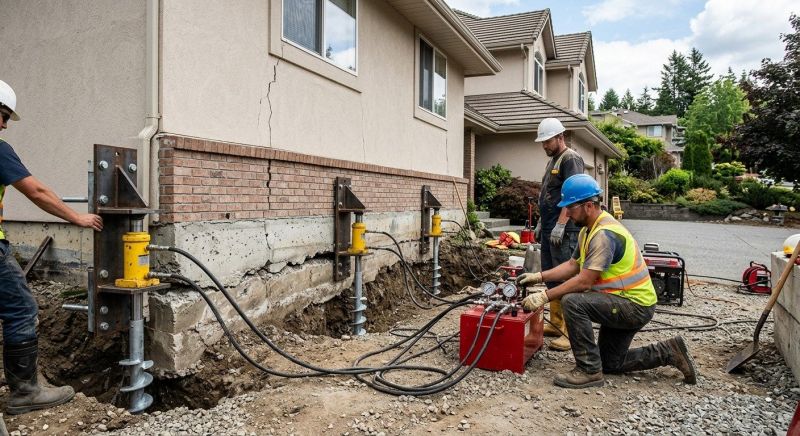 Sinking Foundation Repair in Waterford, CT